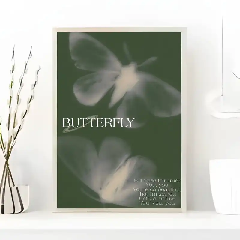 Black White Dark Butterfly Moth Poster art painting sticker with prints Home bedroom living room decoration gift - Image 12