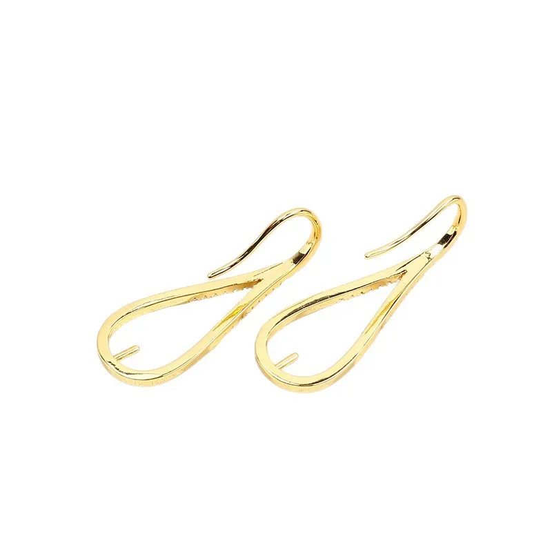 

E052 Золотистые медные серьги-гвоздики с жемчугом, фурнитура для изготовления украшений, аксессуары для DIY-бижутерии