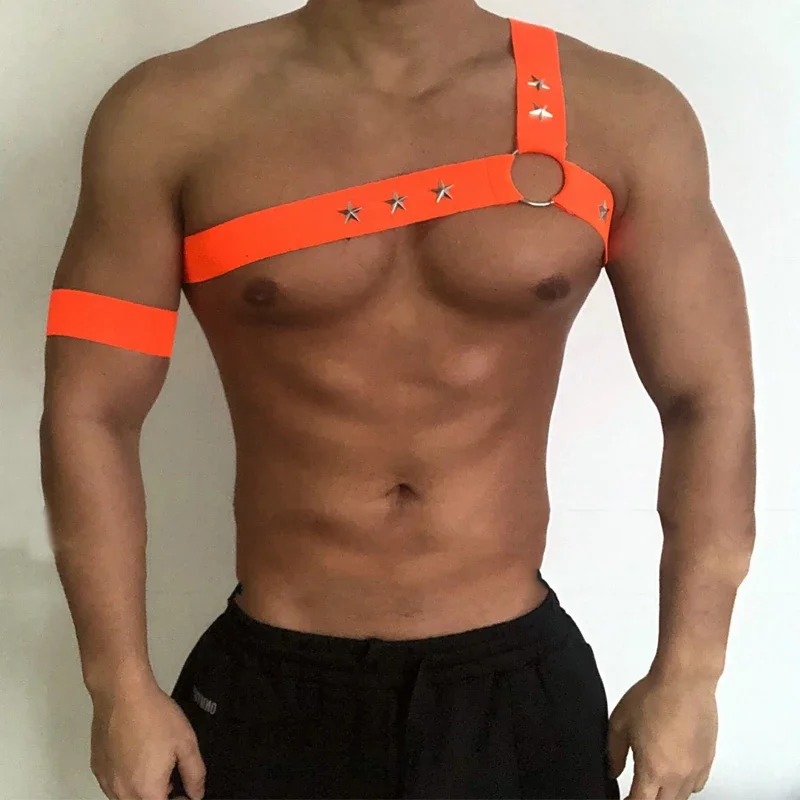 蛍光色弾性包帯セクシーな中空胸ストラップナイトクラブ Dj ゴーゴー衣装バーニングマンポールステージアクセサリー XS4260