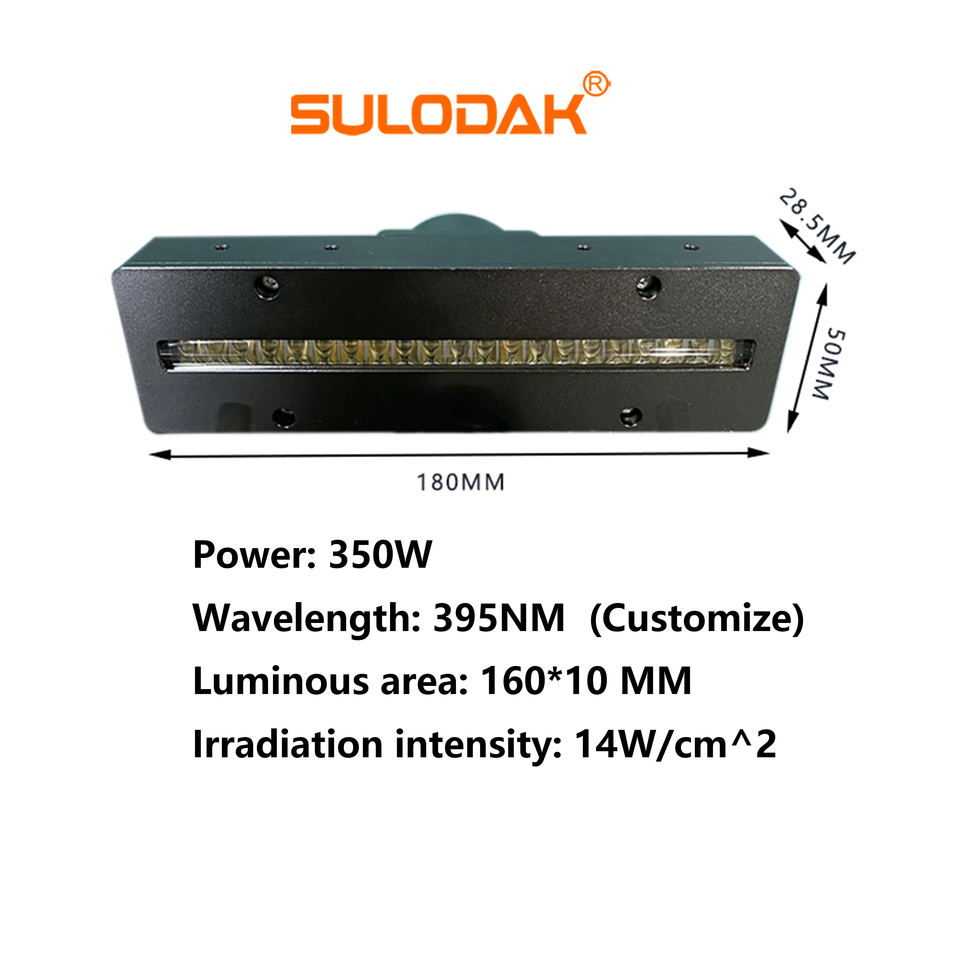 160*10 Mm 350w  LED Light For Industrial Labels Roller Coating G5/G6  Flatbed Printer Car Paint Repair  Inkjet Curing