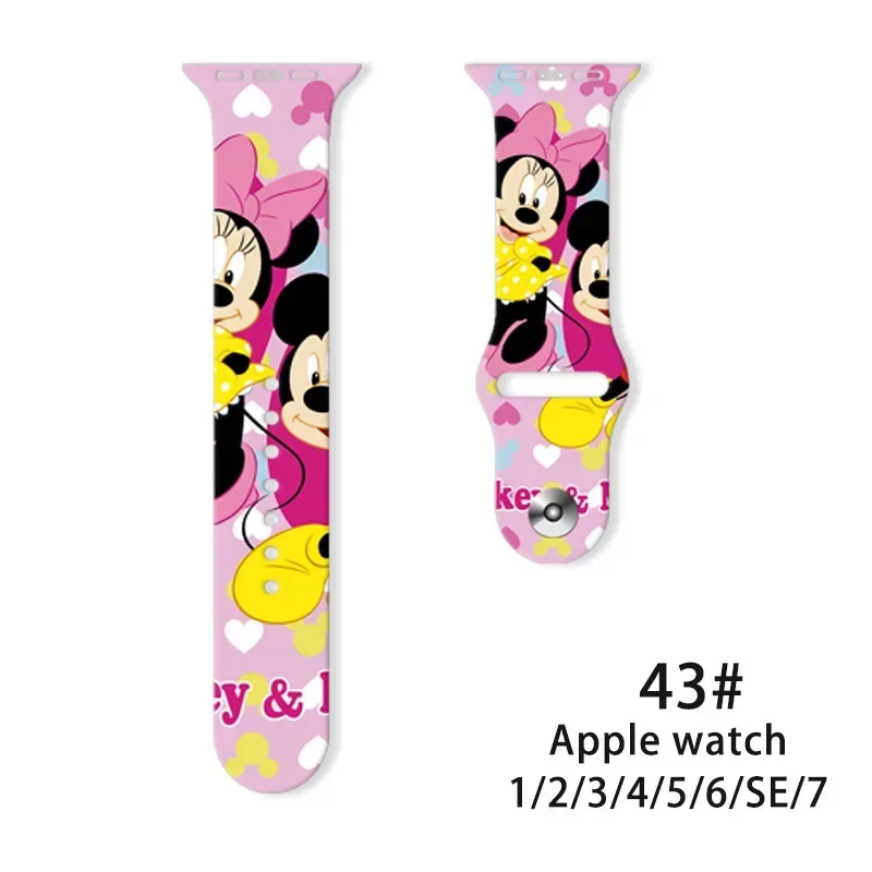 2022 Disney Mickey Iwatch Strap for Apple Watch Band 41mm 45mm 44mm 42mm 40mm 38mm Bracelet for IWatch Wristband SE 7 6 5 4 3 1