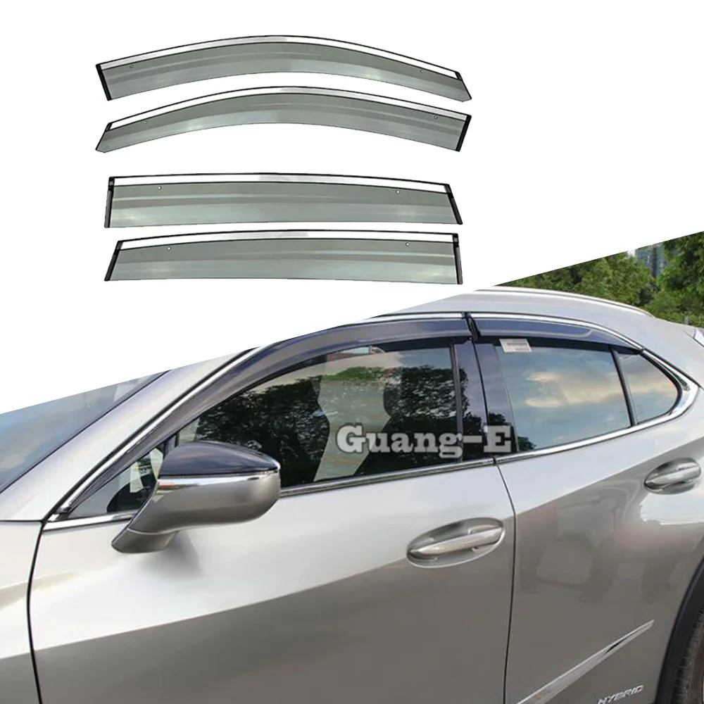 

Car Stick Plastic Window Glass Wind Visor Rain/Sun Guard Vent Hood For Lexus ES ES200 ES250 ES300 ES350 2018 2019 2020 2021 2022