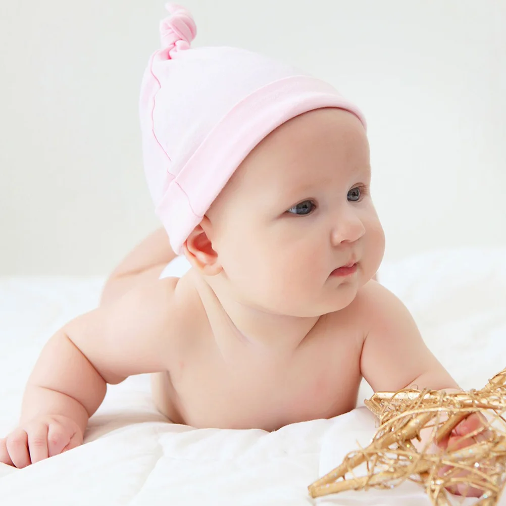 

3Pcs Cotton Hats Beanie Soft Elastic Unisex Cap for Comfortable Windproof Nursery Wear Assorted