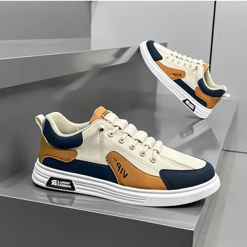 รองเท้าผู้ชายหนังแท้ทรงเตี้ยแฟชั่นทันสมัยสำหรับวิ่งและเล่นกีฬา สไตล์ลำลองเทรนดี้  คอลเลคชั่นใหม่ ฤดูใบไม้ผลิและฤดูใบไม้ร่วง ปี 2025