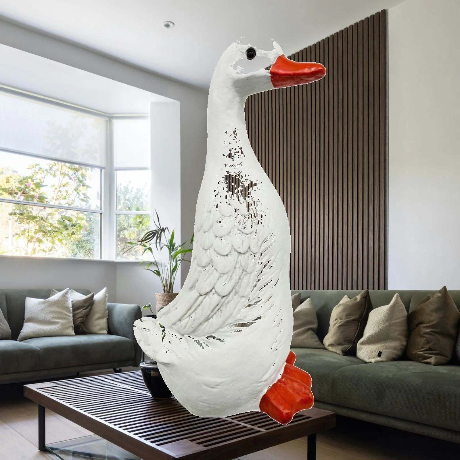 Creative Duck Garden Statue Large Resin Figurine for Patio Porch Pond Decoration Outdoor Yard Art Decor