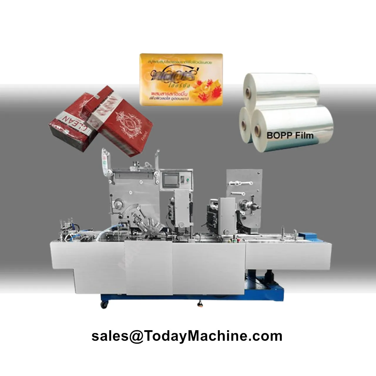 Automatic Perfume Box Soap Carton Cellophane Wrapping 3D Transparent BOPP Film Packing Machine