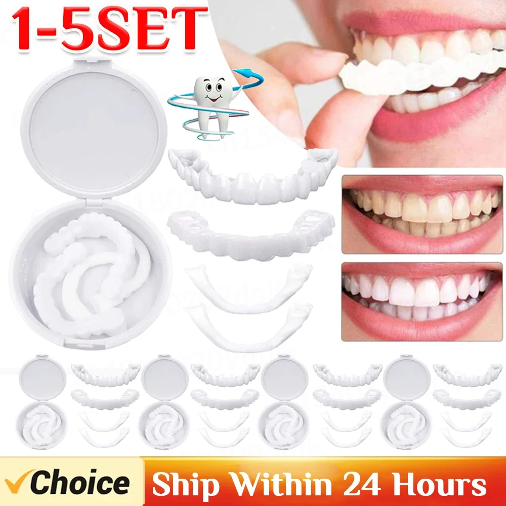 5Upper Lower Cosmetic Teeth Veneers — Temporary Snap-On Coverck848