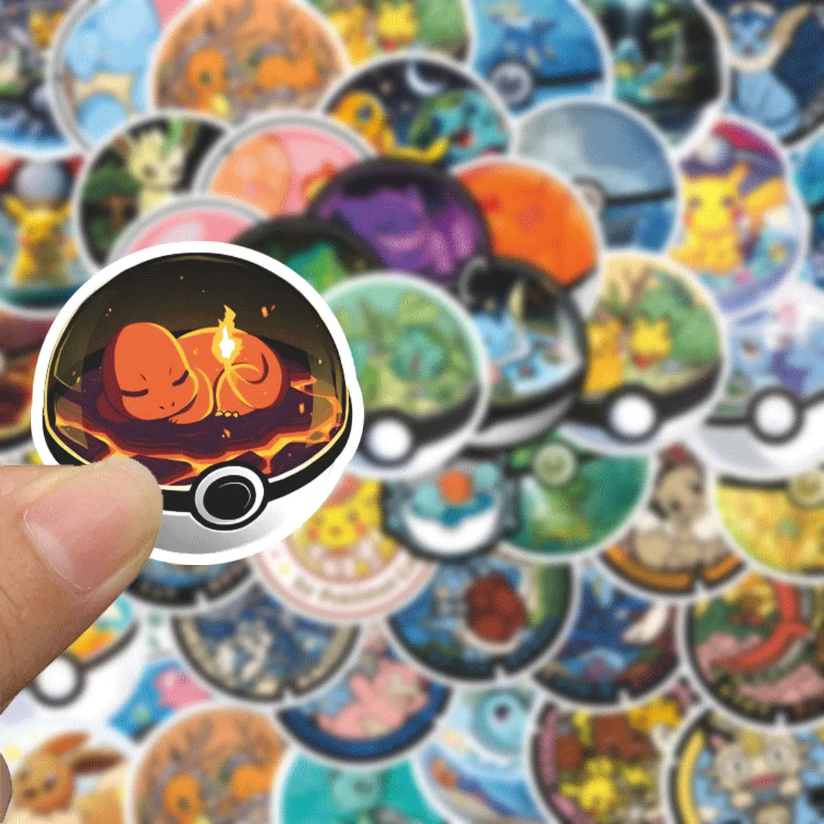 71 Stück süße Cartoon Anime Pokemon Aufkleber Kinderspielzeug Kawaii Pokeball Pikachu Aufkleber Skateboard Laptop wasserdichte Aufkleber