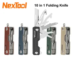 Nextool Coltello pieghevole 10 in 1 EDC Multi Tools Disimballaggio Coltello Forbici Cacciavite Pieghevole Attrezzi da esterno Sopravvivere Clip Taglierina affilata