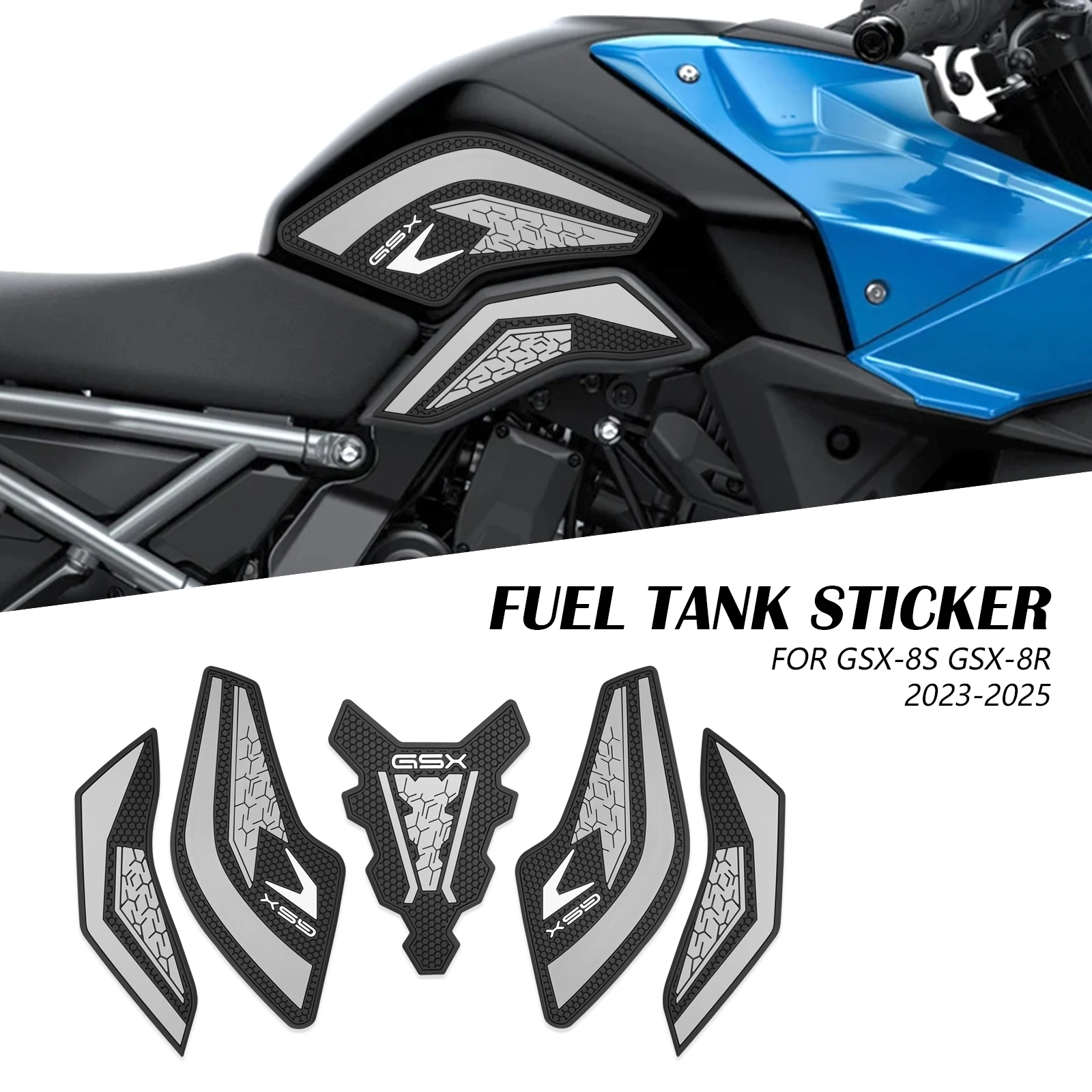 Motorcycle For GSX 8S 8R 2023 2024 2025 Tank Pad Non-slip Side Fuel Tank Pad Stickers Waterproof Rubber Sticker Fit gsx 8s 8r