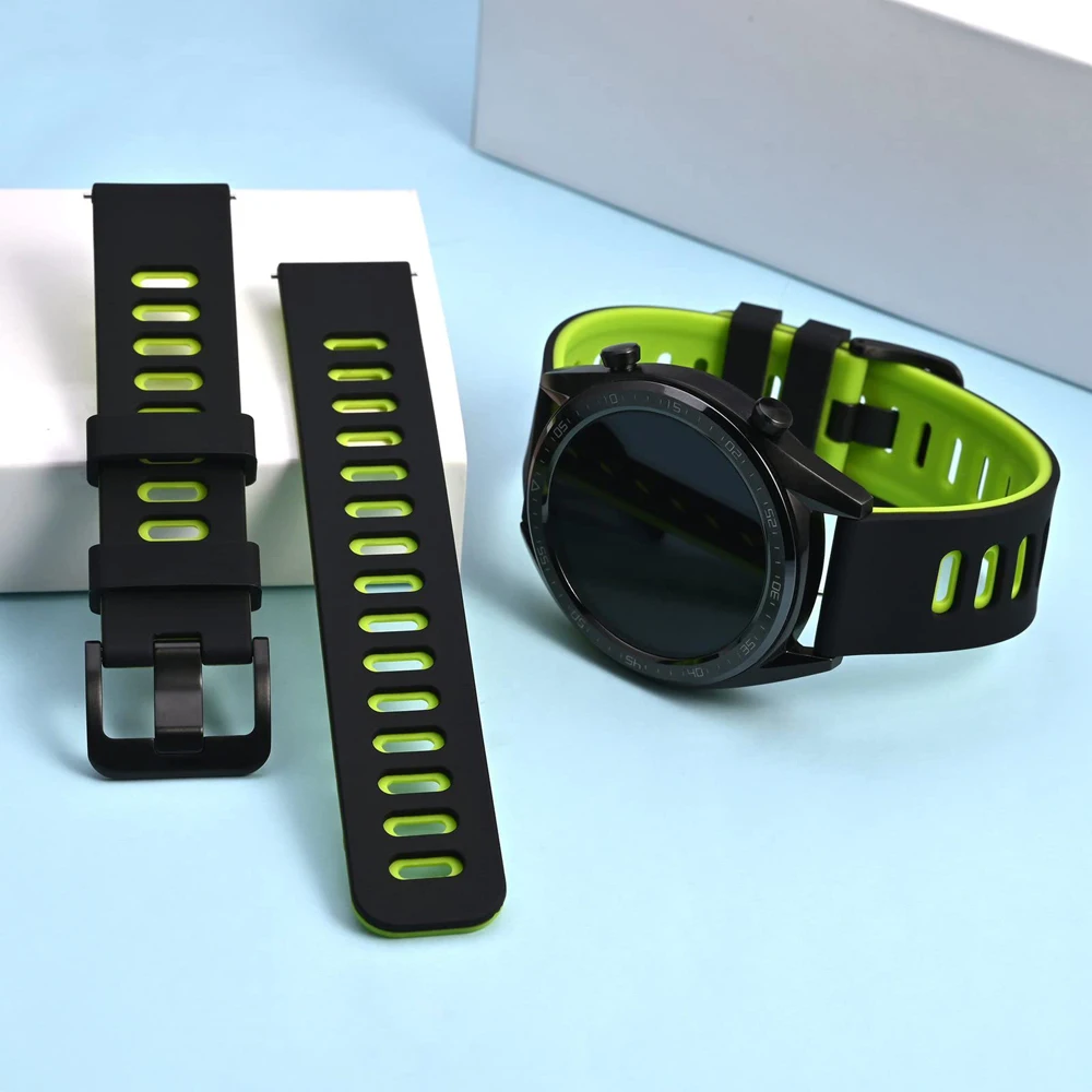 Two-Tone Silicone Strap For Garmin Forerunner 570 55 265 255 Venu 3 2 20mm 22mm Watch Band Garmin vívoactive 6 5 Sports Bracelet