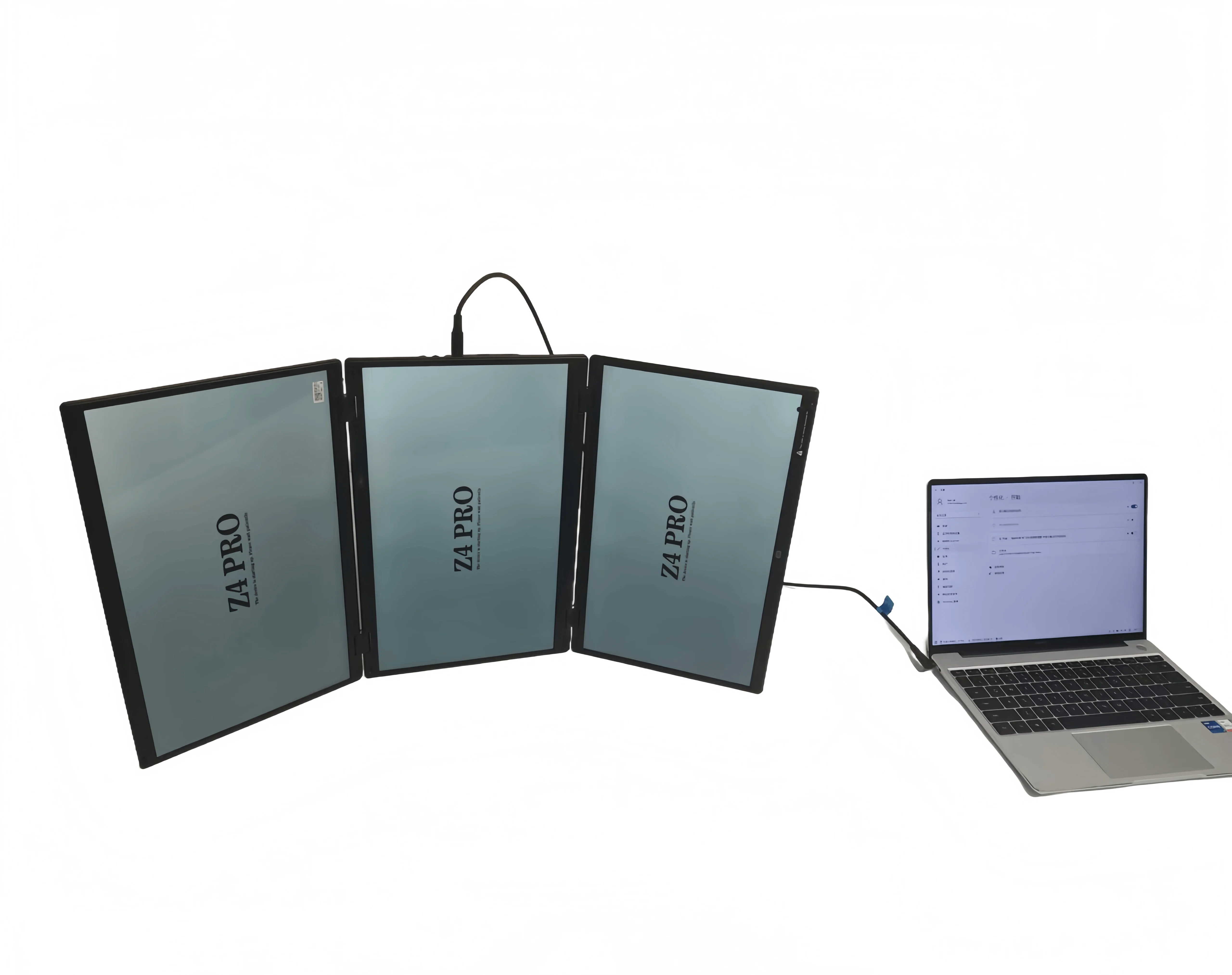 Top-Ranked 15.6inch Triple Portable Monitor 4-screen Monitors Plug-Play Lightweight for Business Travel Gaming Screen Extender