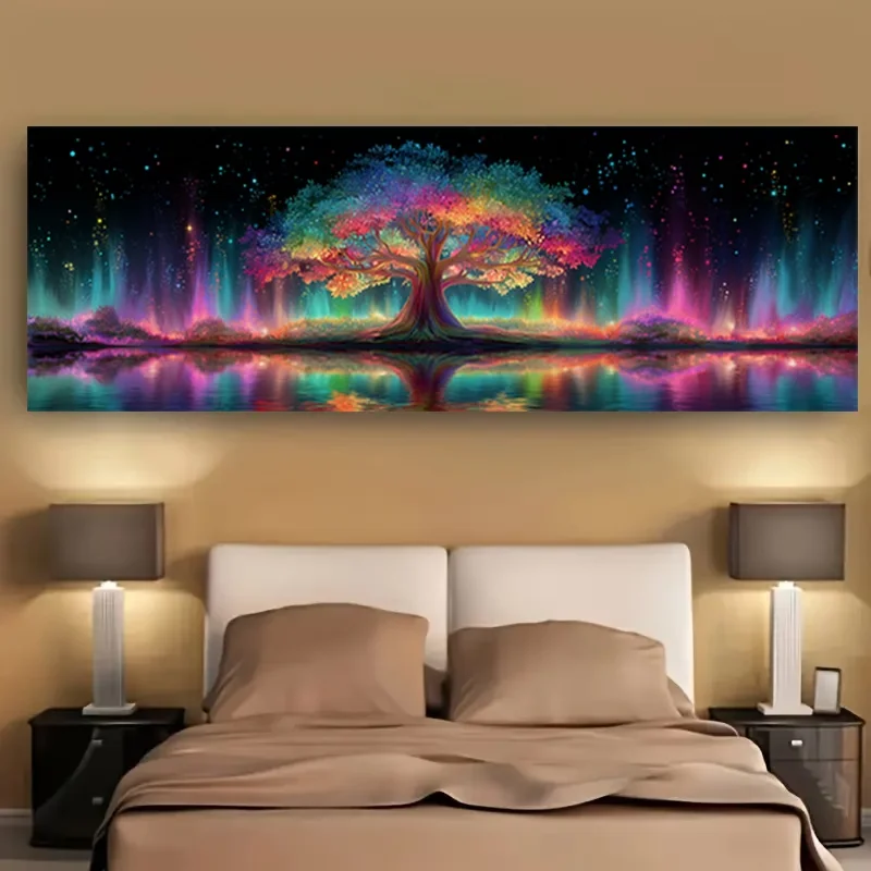 DIY Diamond Painting Rainbow Colorful Life Of Tree Landscape Full Square Diamond Mosaic Embroidery Art Home Decor Gift