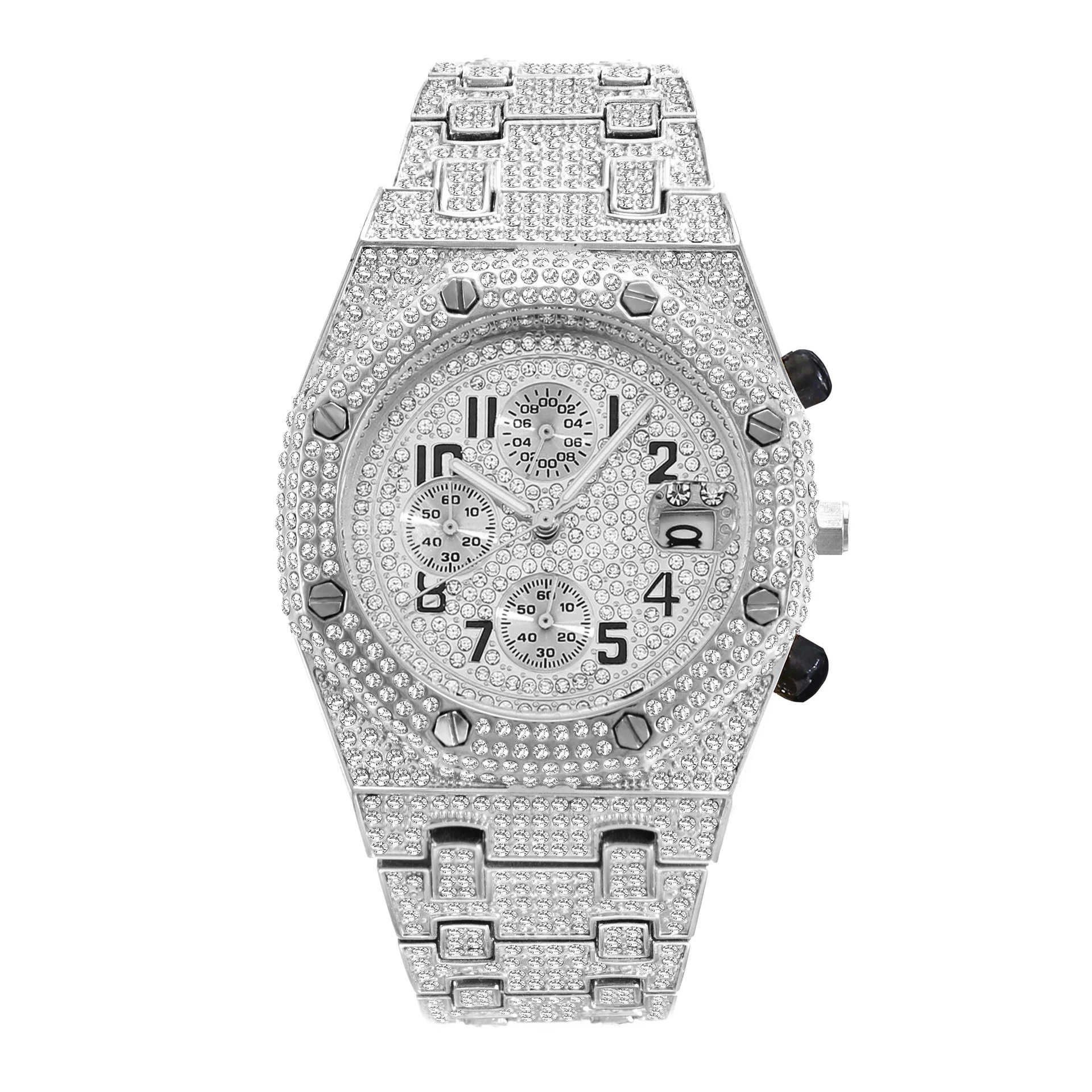 

MiNORiTY [Light luxury niche trend/new fashion personalized watch/hip-hop full diamond three-eye watch for men]