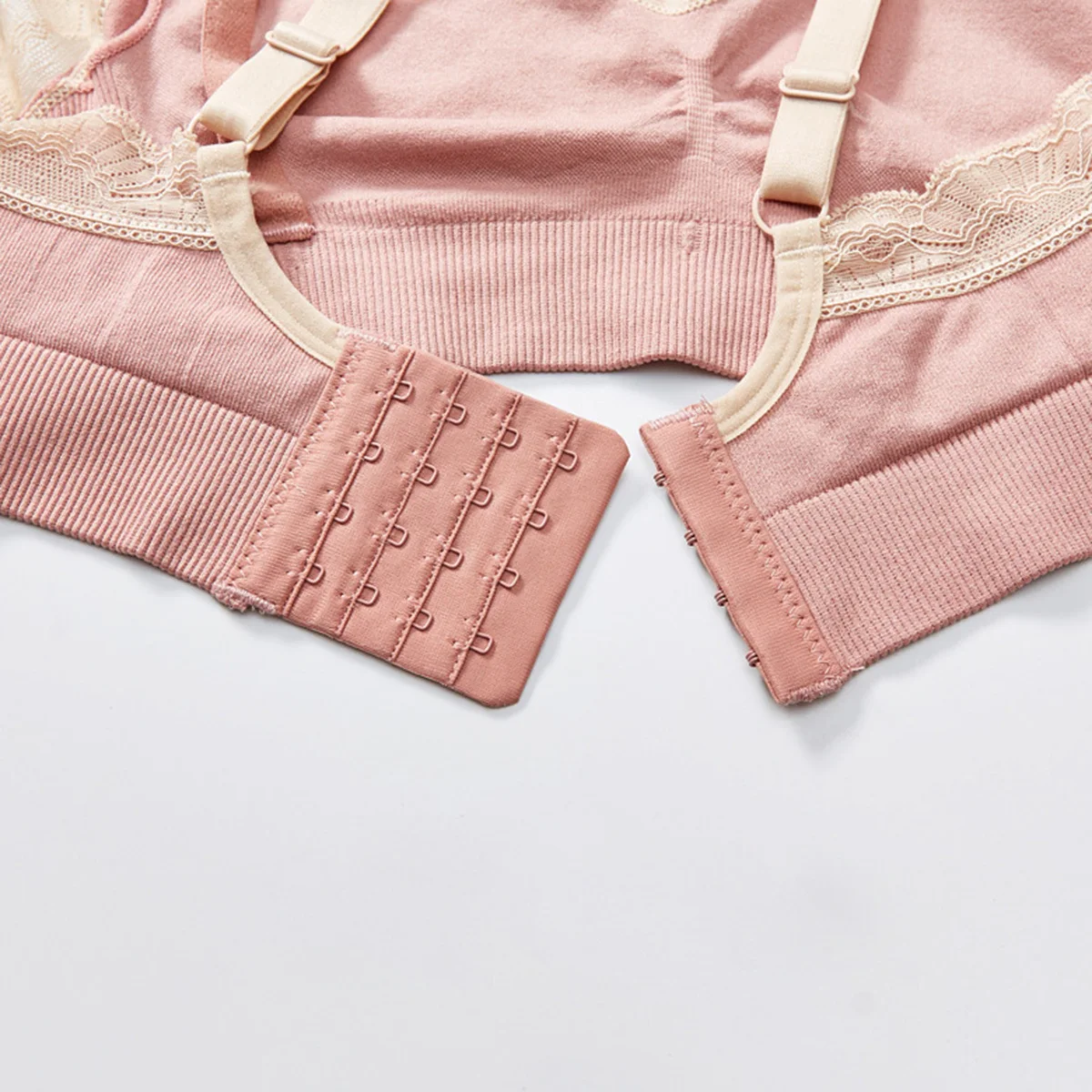 

1 шт., беспроводной кружевной бюстгальтер для кормления грудью, женский удобный пуш-ап с полным покрытием, бюстгальтер для беременных, розовый кружевной бюстгальтер Xl