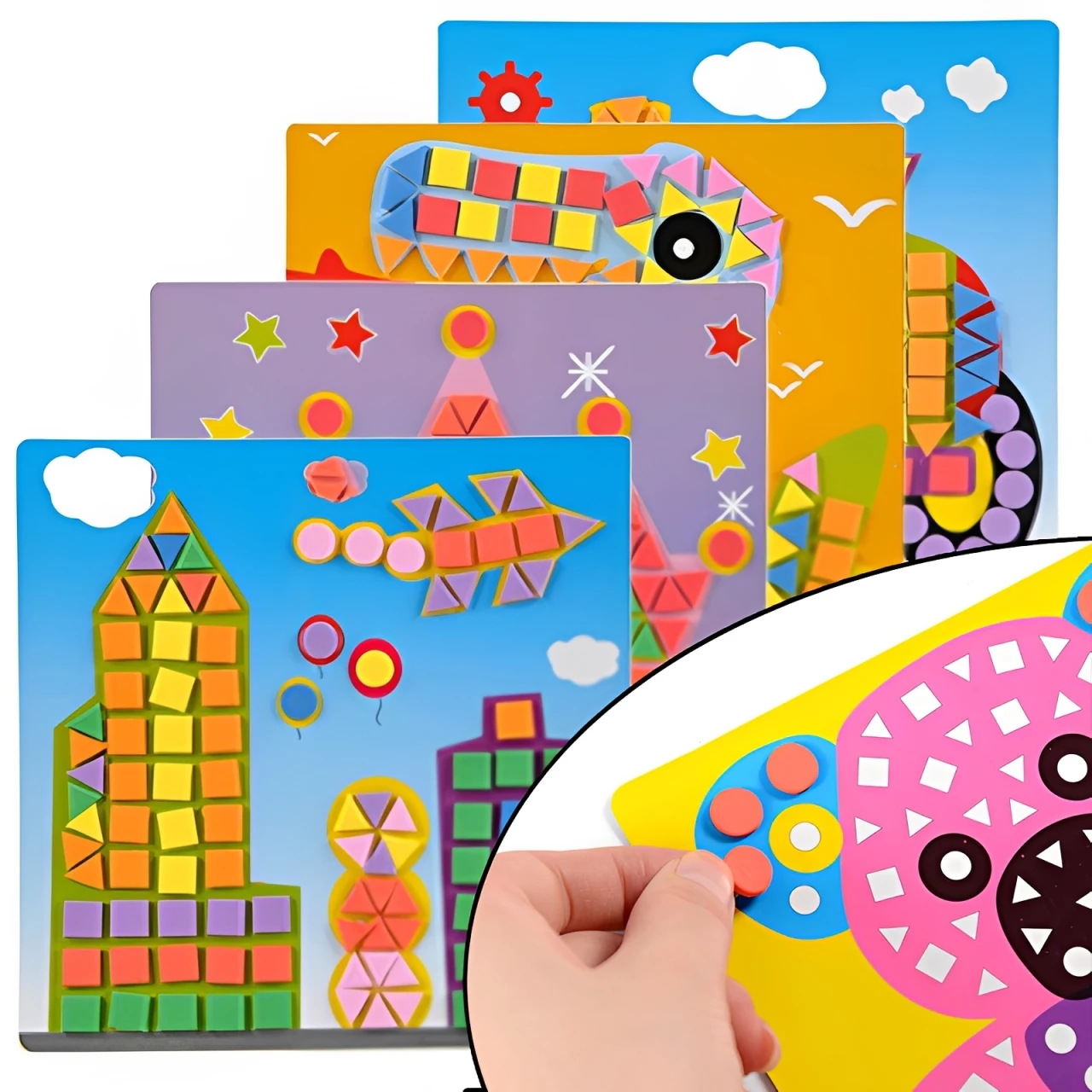 6/12/18 Sheets Mosaic Sticker Art Set – for DIY Craft Projects, Creative Relaxation, Desk Decoration and Gift Embellishments TMZ