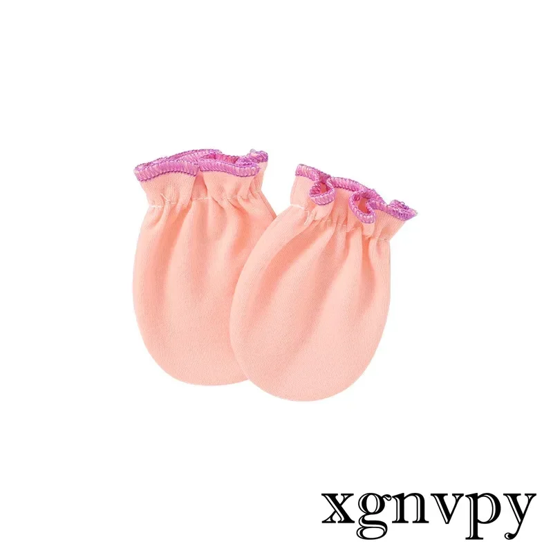 Xgnvpy Thin Cotton 0-5 Month Baby Mittens Kids Accessories Newborn Infantil Anti-Grab Glove Foot Cover Glove