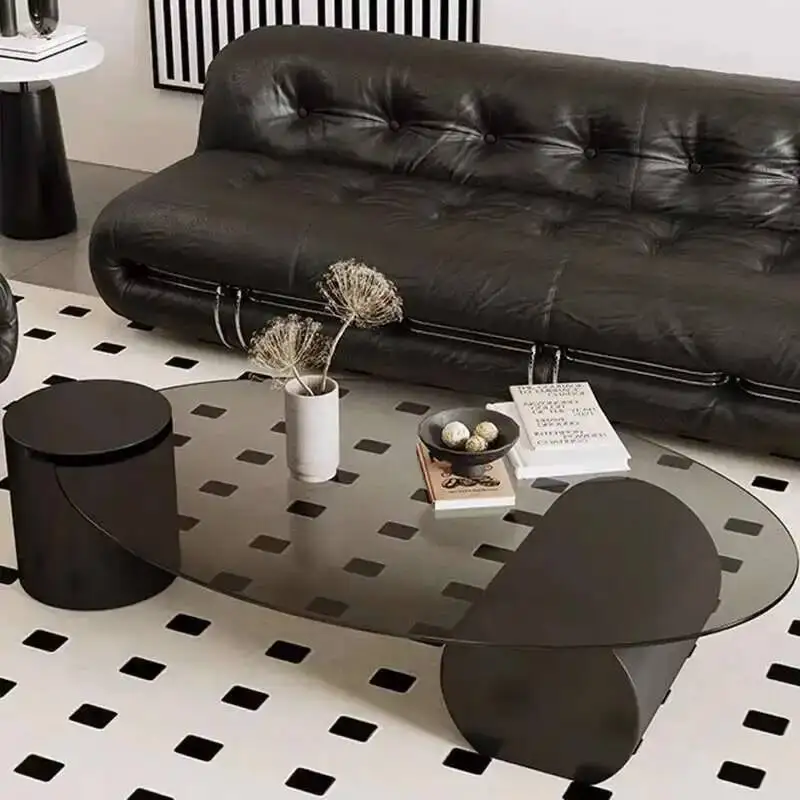 مصمم القهوة الزجاج طاولة المعيشة المستديرة غرفة الكتابة طاولة القهوة الشمال فريدة من نوعها شفافة Mesas Bajas أثاث قاعة المدخل #6