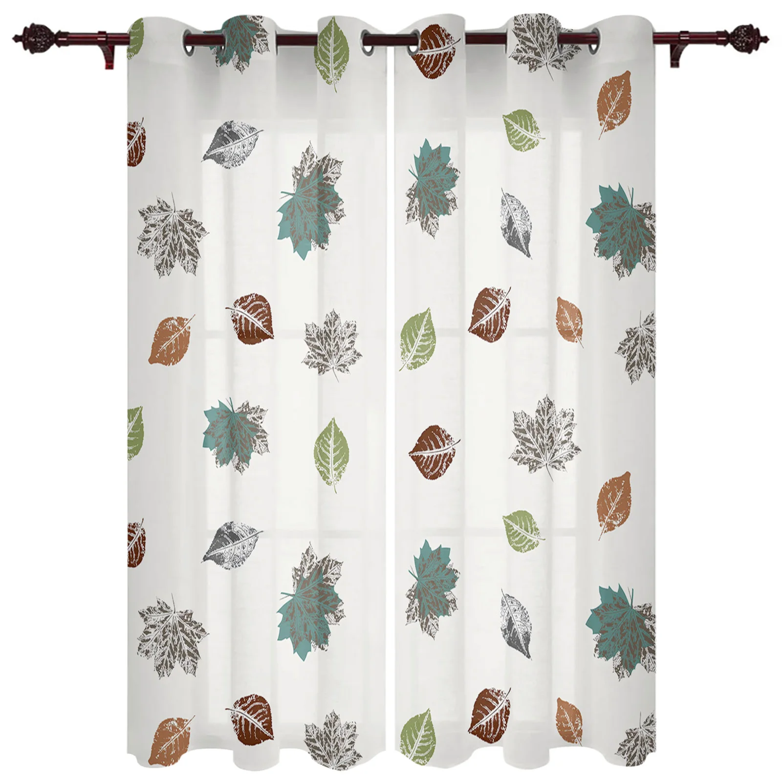 Leaf Abstract Deciduous Curtains for Bedroom Living Room Window Curtain Treatments Blinds Kitchen Home Decor Drapes