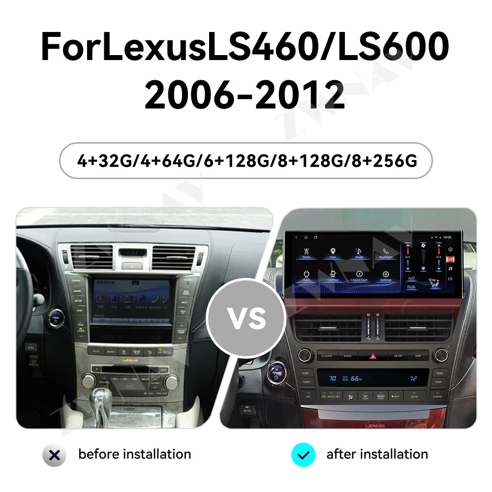 لكزس LS460/LS600 2006-2012 جهاز الملاحة أندرويد 13 راديو السيارة 12.3 'شاشة تعمل باللمس مشغل GPS لاسلكي ستيريو الوسائط المتعددة