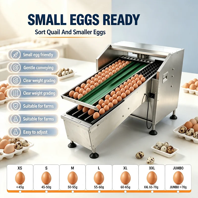 Commercial Egg Grader Digital Weighing Scale 2000 Eggs/H Food Grade Sorter Machine Custom for Poultry Factory