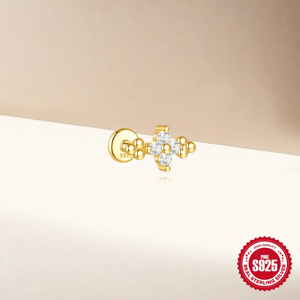 CANNER 1 Stück 925 Sterling Silber Tragus-Piercing-Ohrringe für Frauen Knorpel-Spiral-Piercing-Ohrring 925 Silber Schmuck Geschenke – Detail 15