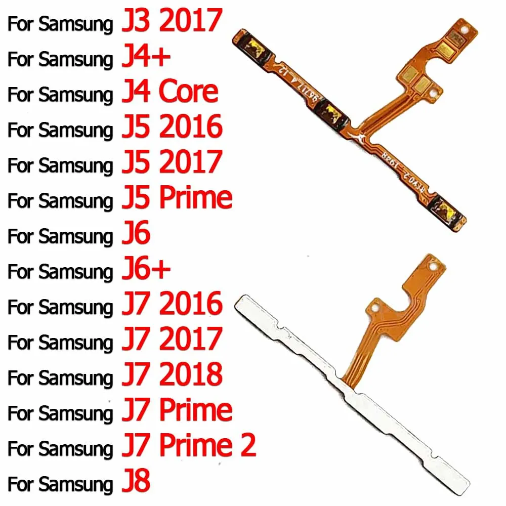 For Samsung Galaxy J5 2016 J6 Plus J6+ J7 Prime 2 J8 2018 J3 2017 J4 Core Power On Off Volume Side Button Flex Cable