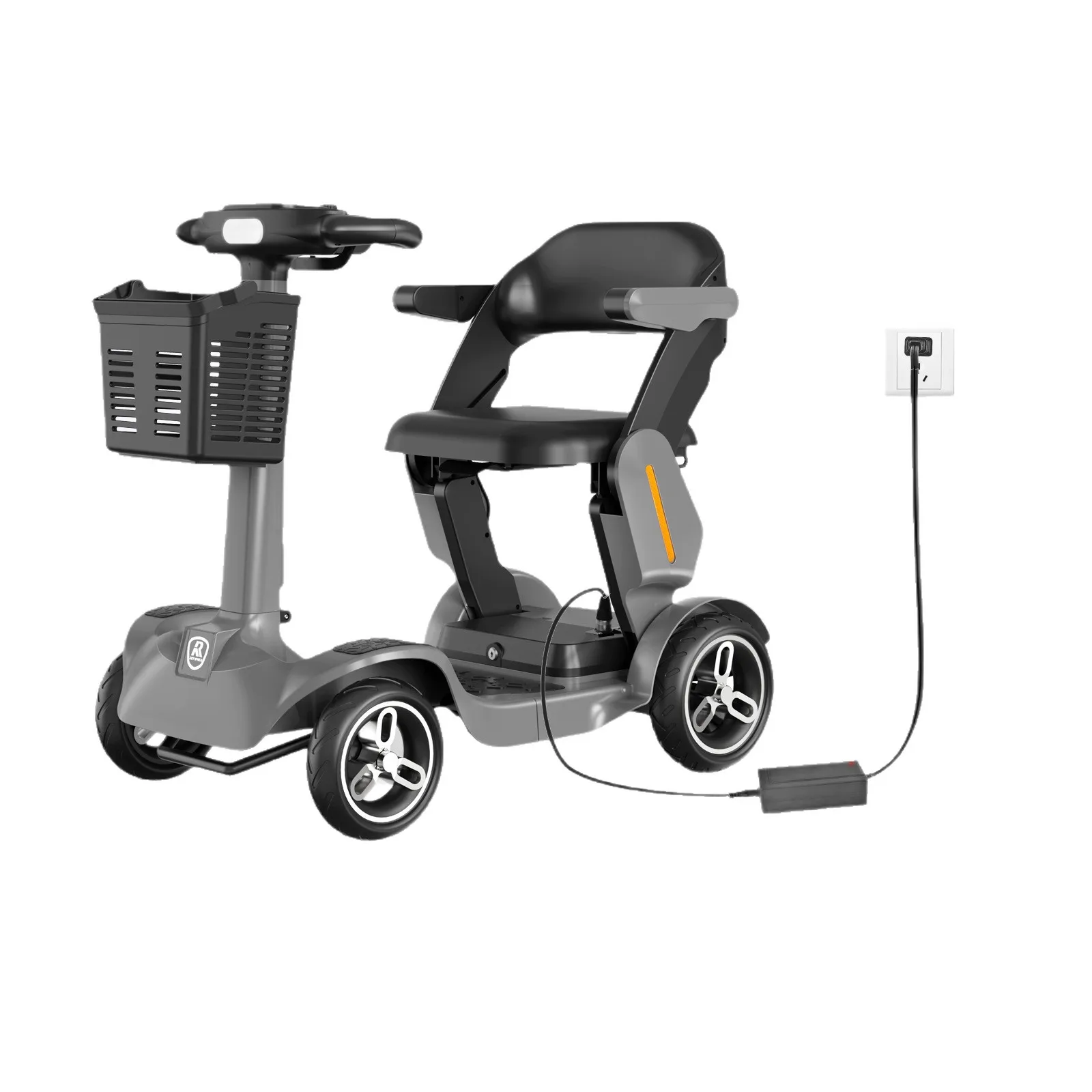 Airo 4-Wheel Elderly Electric Scooter Lithium Battery Digital Control Waterproof Long Range-Foldable Handicapped Scooter