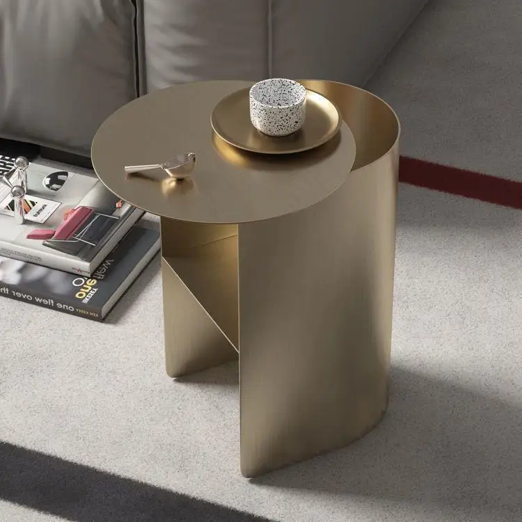 Modern wrought iron sofa side living room creative round corner table small coffee table side cabinet small round table