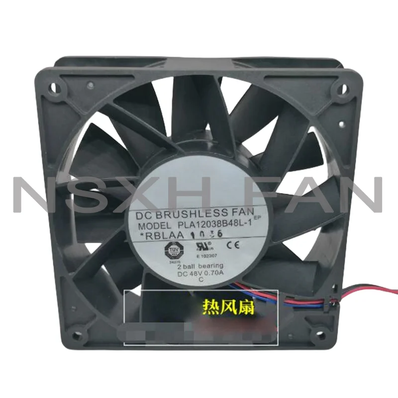 PLA12038B48L-1 48V 0.70A 120x120x38mm 3-Wire Server Cooling Fan