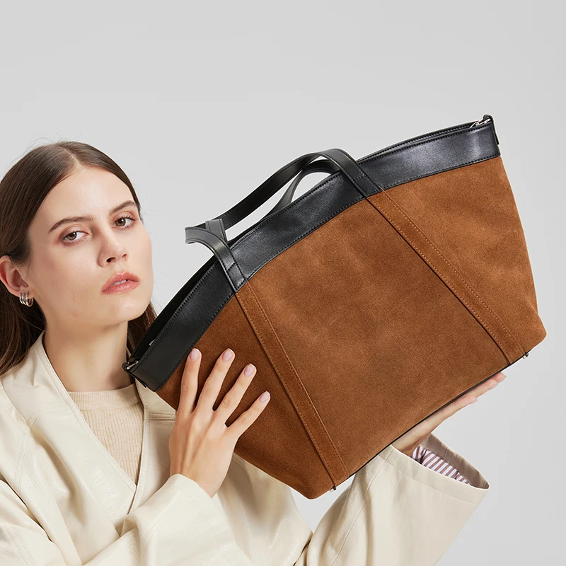 

Женская замшевая сумка через плечо из коровьей кожи, женские сумки в стиле ретро из мягкой воловьей кожи, женская модная тенденция, роскошные дизайнерские ручные сумки, зимние