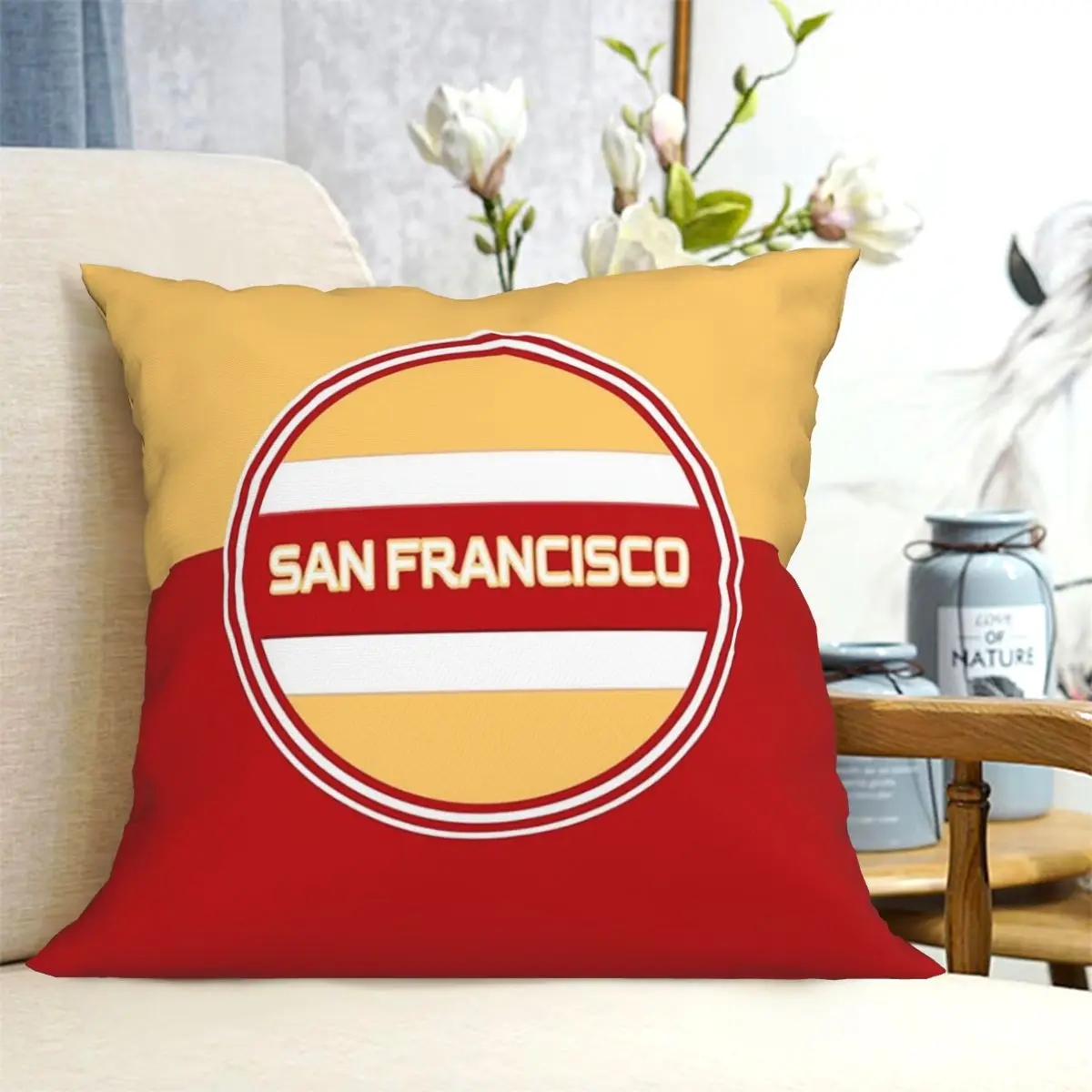 San Francisco City Logo Square Pillowcase Cushion Cover Pillow Case Throw Pillow Cover for Home Sofa Living Room