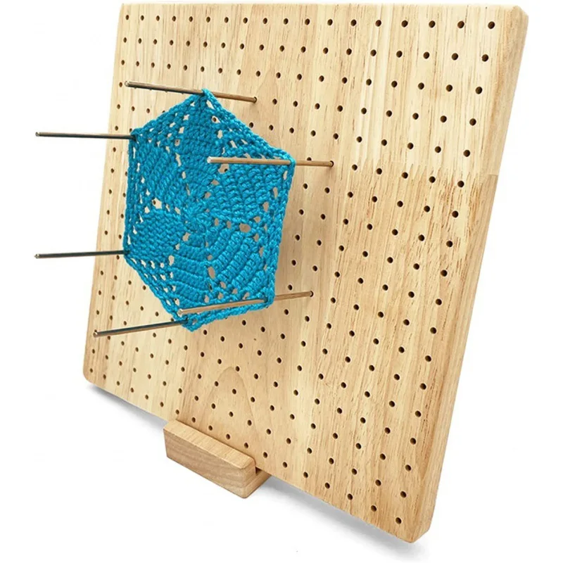 Bamboo Wooden Granny Square Crochet Blocking Board Wool Weaving Board Weaving Shaping Wood Hole Board For Knitting Crochet Gifts