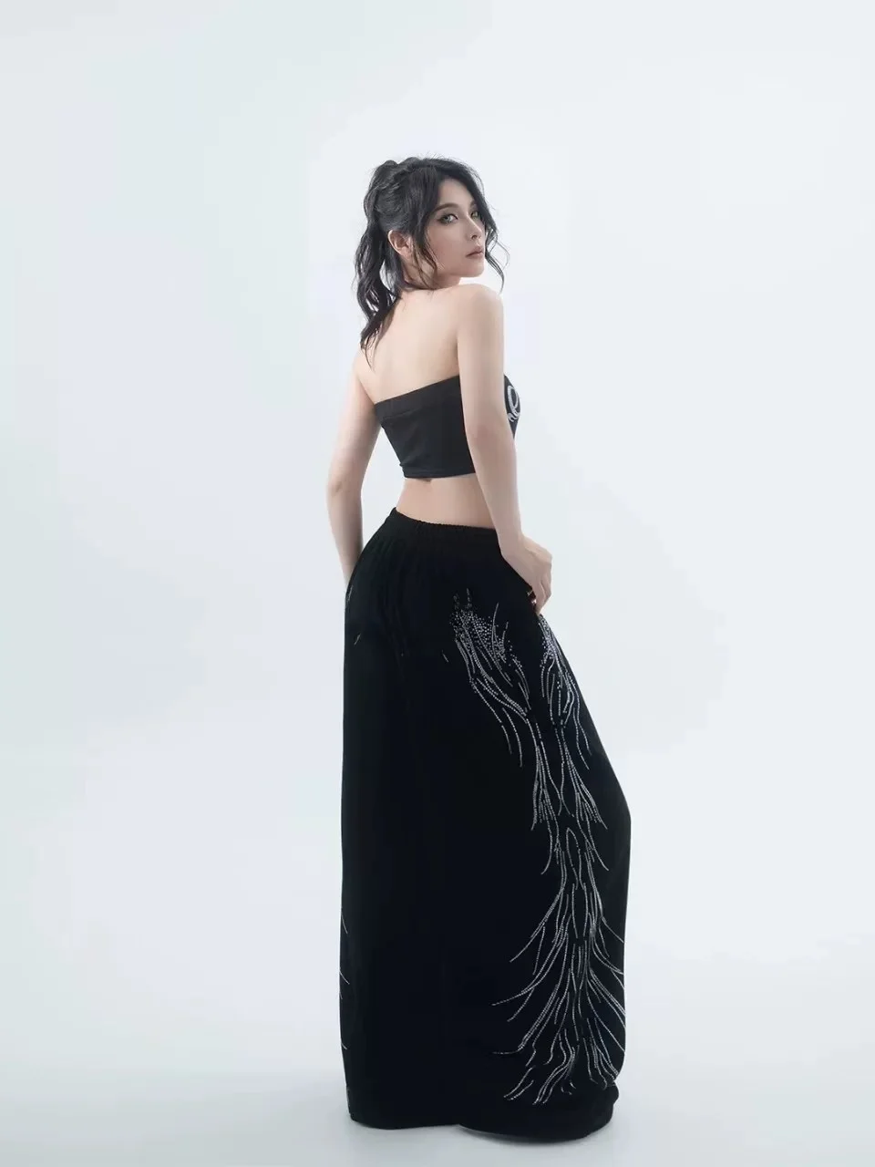 American Style Loose Wide Leg Pants Women's Dance Casual Pants Harajuku Street Style Jumpsuits Skirts Sets Breathable Sportswear