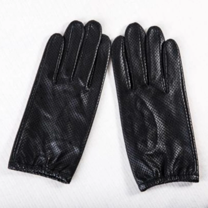 Genuine Leather Women Gloves Female Spring Autumn Unlined Breathable Holes Thin Style Fashion Sheepskin Gloves