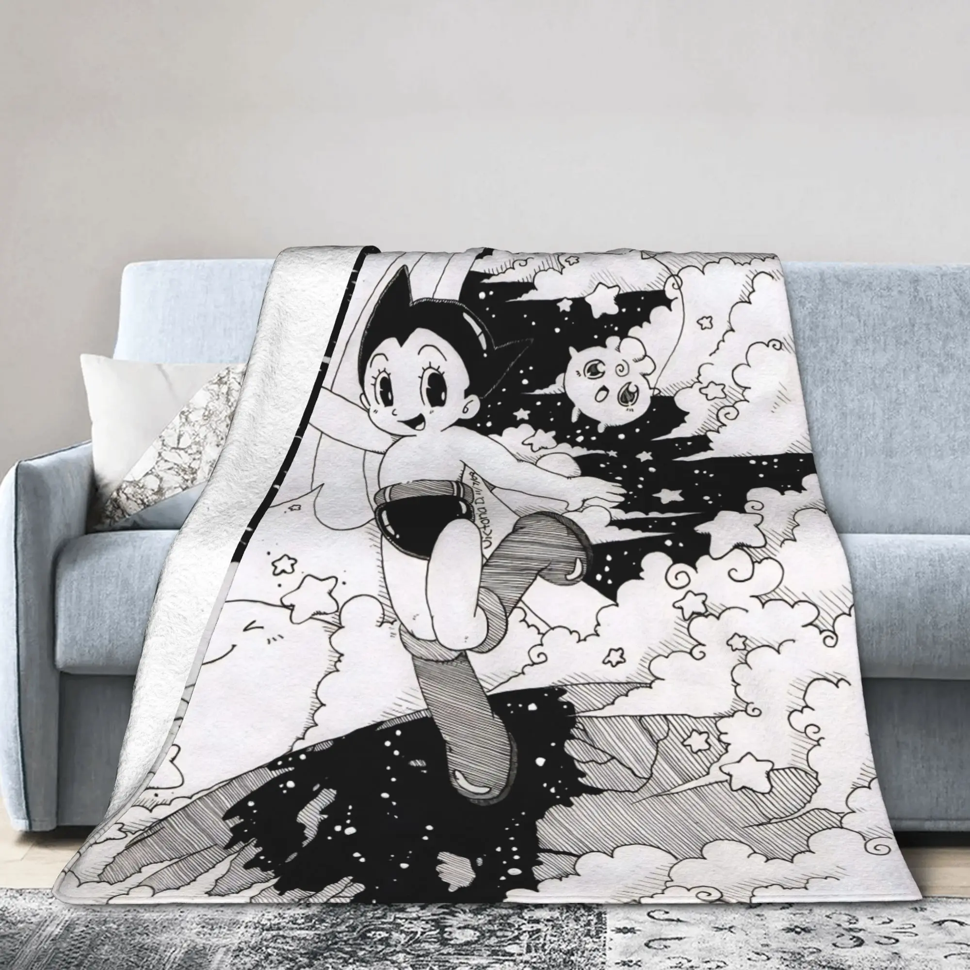 Astroboy Astro Boy Anime Blanket  Fleece Novelty Soft Throw Blanket for Chair Covering Sofa  Winter