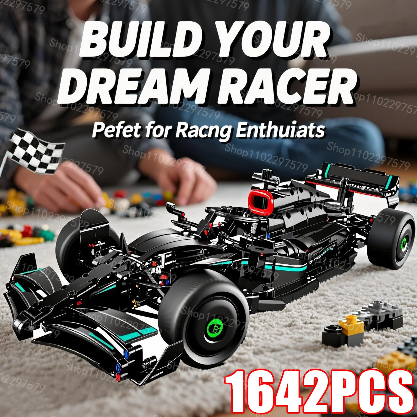 Nouvelle voiture de course performante W14 E 42171 Kit de construction 1642 pièces Échelle 1:8 Modèle réduit de collection pour adultes Décors authentiquement détaillés