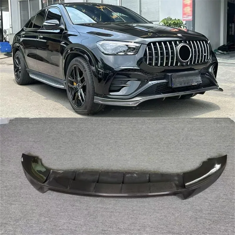 

For Mercedes Benz GLE53 GLE63 GLE450 2020 2021 2022 2023 2024 2025 ReaI Carbon Fiber Front Bumper Lip Spoiler Kit