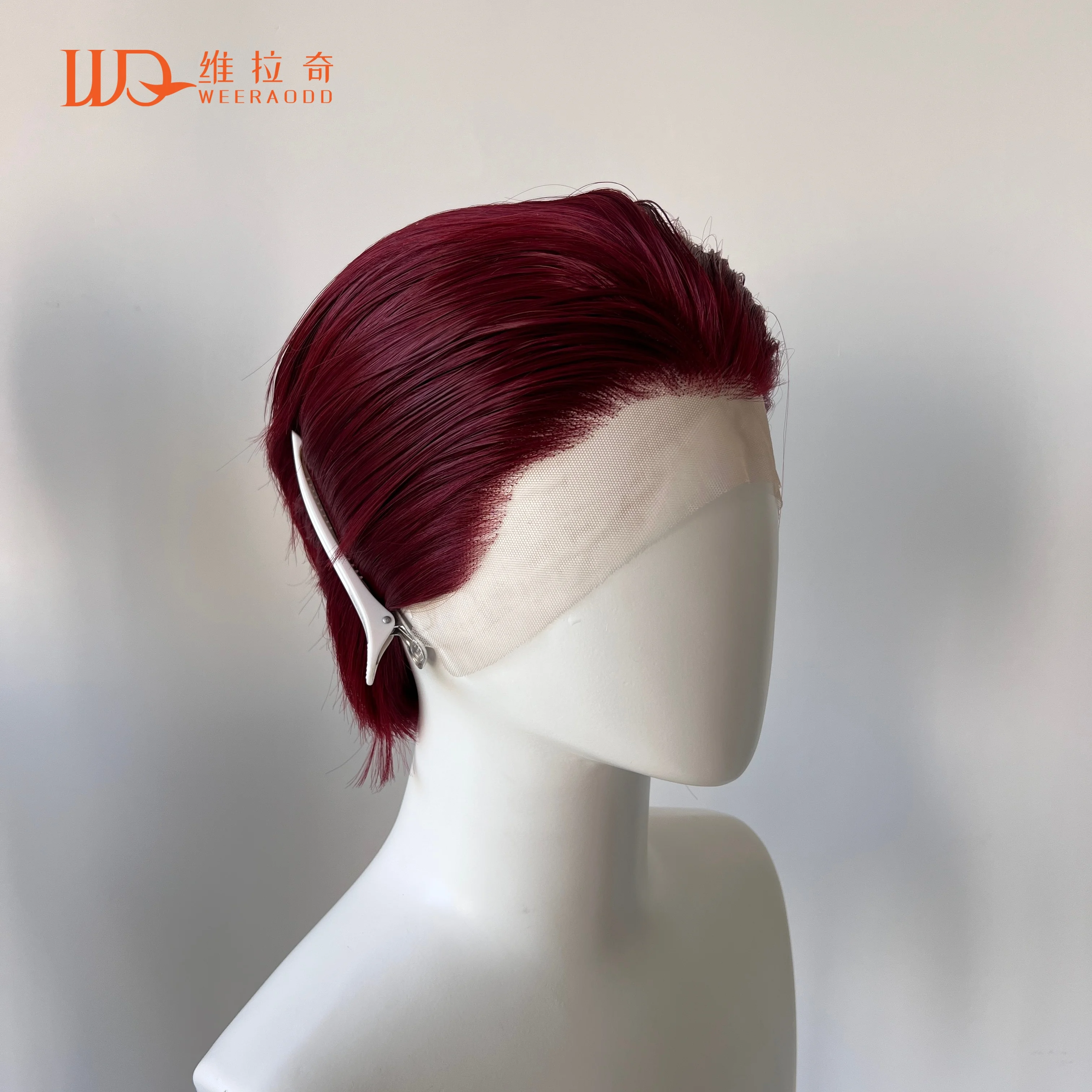 

Dark Red Short Bob Cut Synthetic Lace Front Wigs for Black Women Cosplay 13x4 Lace Front Wigs for Men Free Part 150% Piexie Wigs