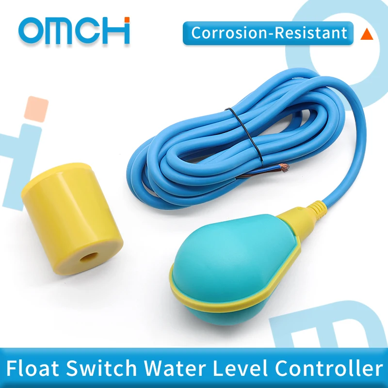 OMCH 220V 380V Briolette Float Switch 3m 4m 5m 10m Water Level Switch Liquid Switches Contactor Sensor For Tower Tank
