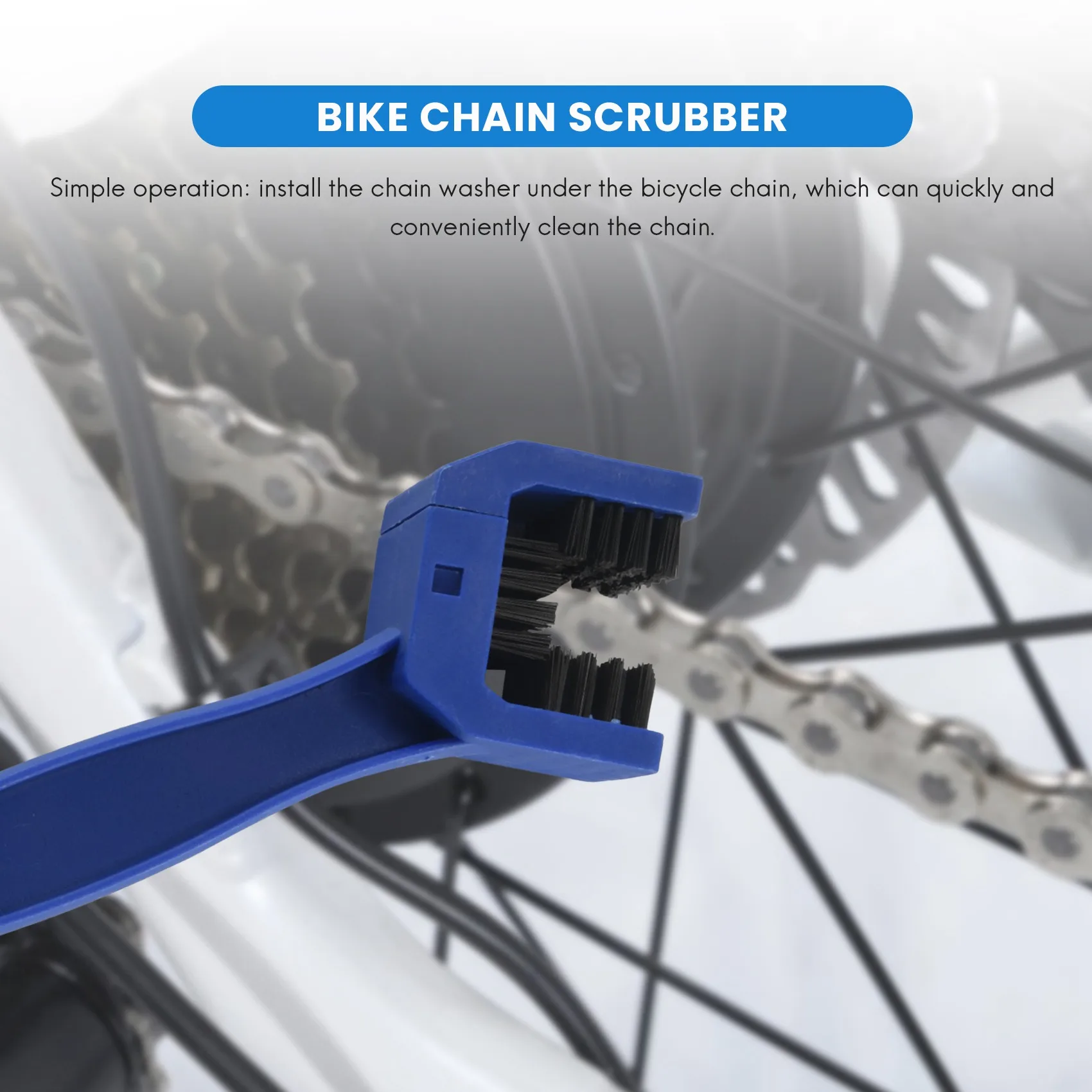 NEW HOT In Stock-Bike Chain Scrubber, 4-Piece Portable Mountain Bike Chain Washer Cleaner Tool Quick Bicycle Clean Brush Kit For