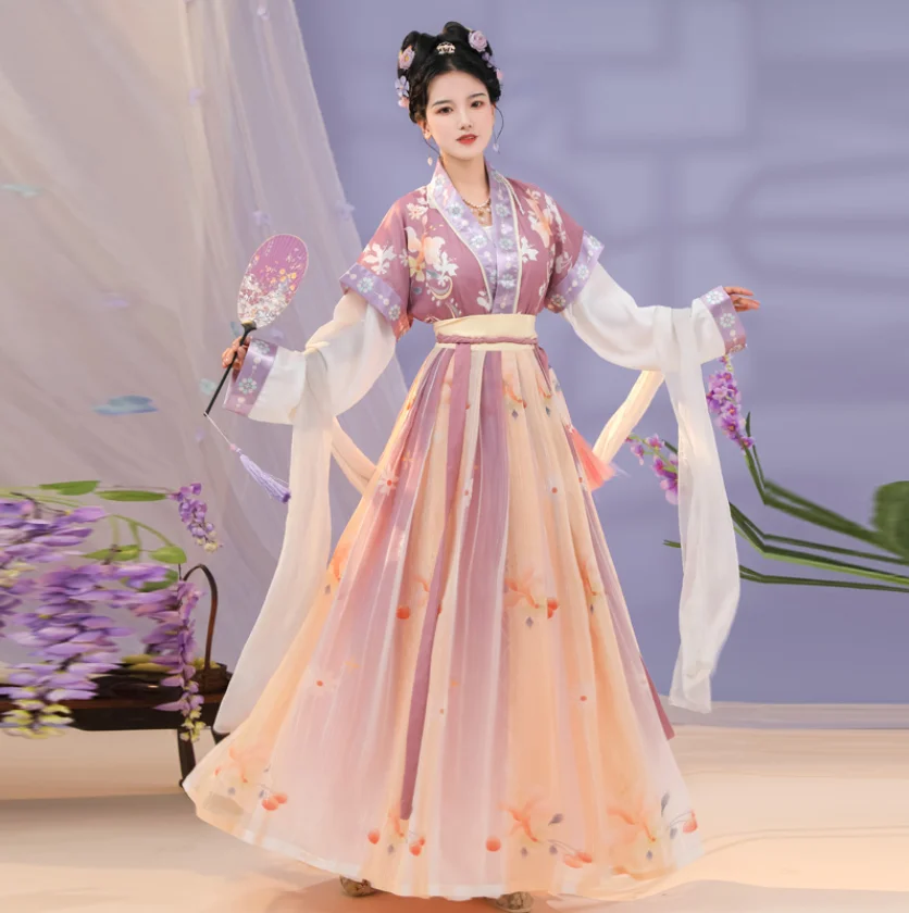 Conjuntos de Hanfu antigos chineses para mulheres, Hanfu original, fantasias de Halloween, casais, dança oriental, vestido de noite