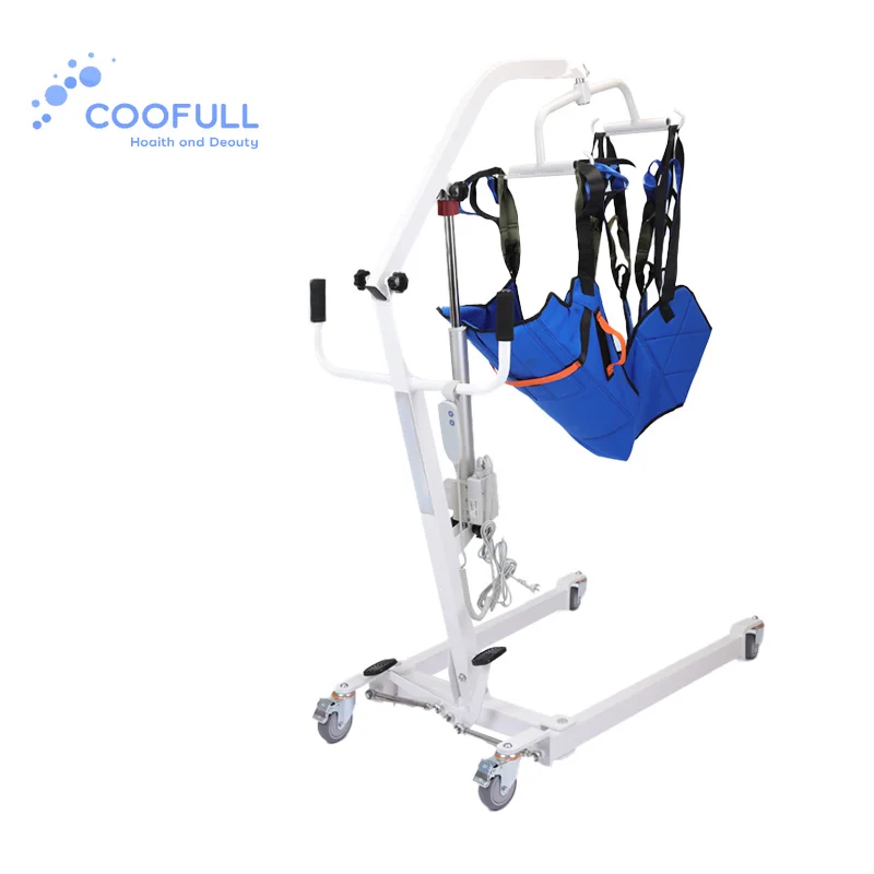 Coolfull Adjustable Base Electric Patient Lift Hoyer Transfer Machine With Sling for Paralyzed Handicapped Home Medical