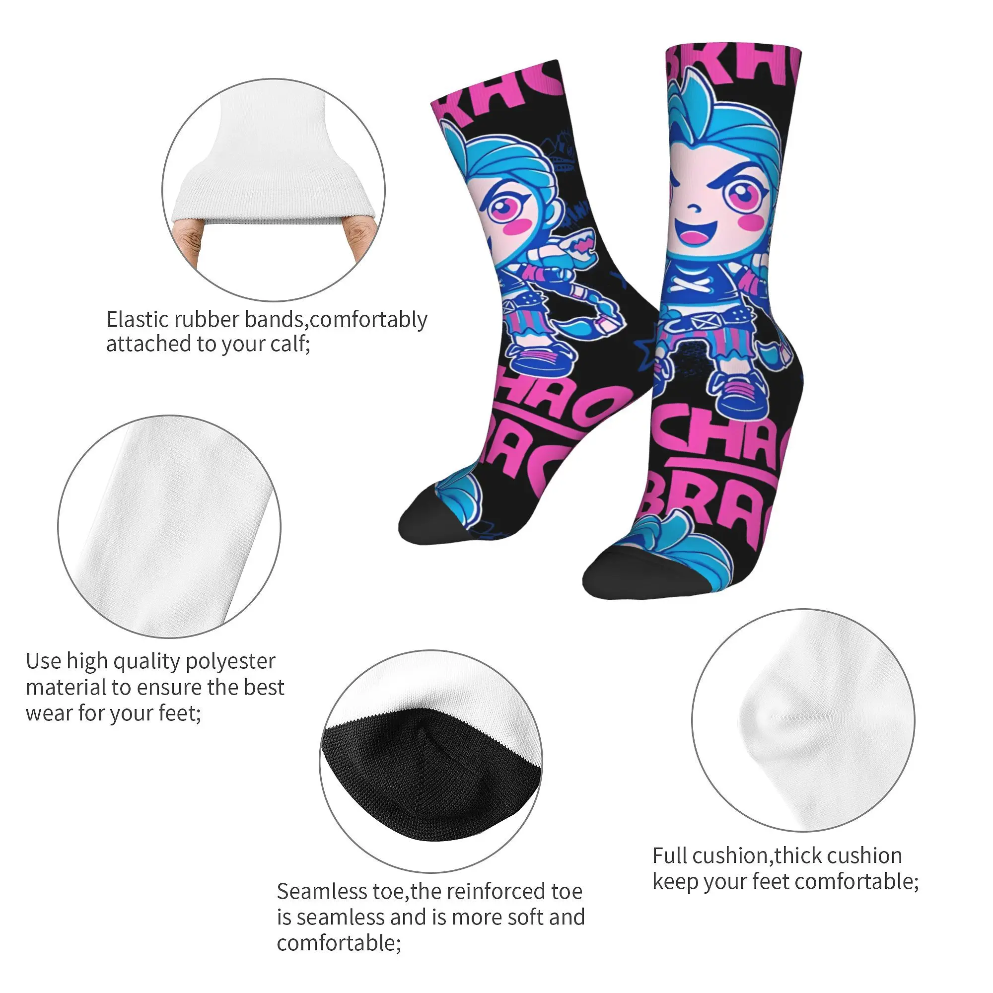 Colorful Arcane Embrace the Chaos Basketball Socks  Polyester Long Socks for Unisex Breathable