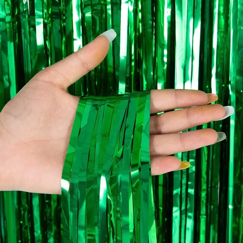 Birthday Party Wedding Decoration Backdrop Curtains Glitter Glossy Fringe Tinsel Foil Curtain Baby Shower Anniversary Wholesale image 6