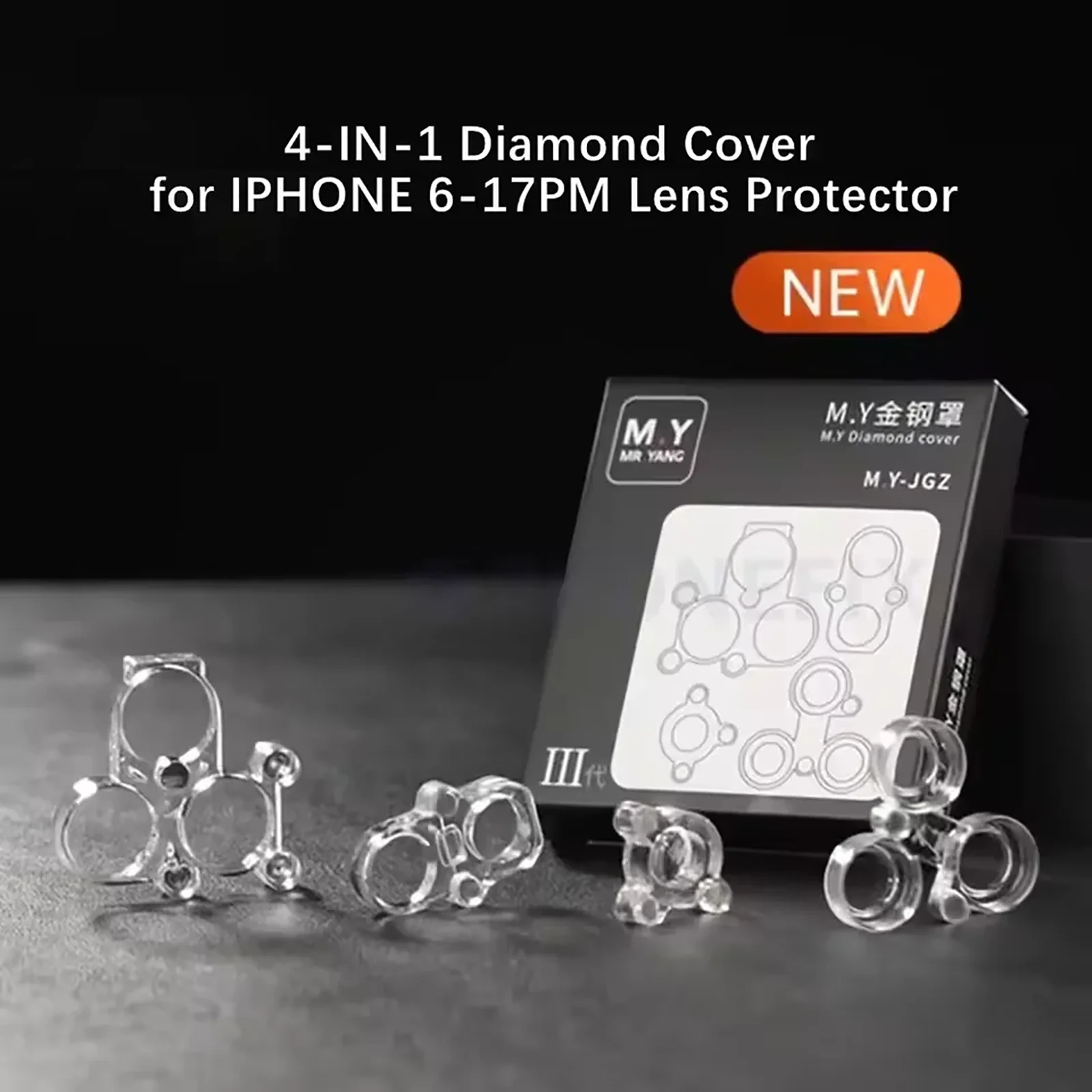 YCS Mr Yang 3rd Gen Diamond Cover Phone Lens Dust Cover For iPhone 6-17 Pro Max  Dust Proof Phone Camera Protective Cover Tools