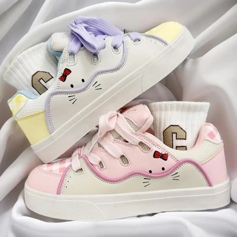 

Sanrio Hello Kittye унисекс, универсальная повседневная обувь для пар, весенне-осенняя уличная универсальная обувь для доски, праздничный подарок