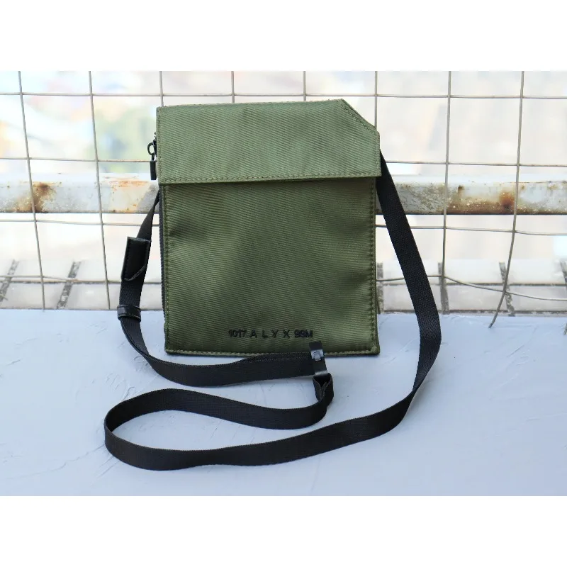 High Street ALYX Embroidery Letter Nylon Canvas Shoulder Crossbody Bag Casual Streetwear