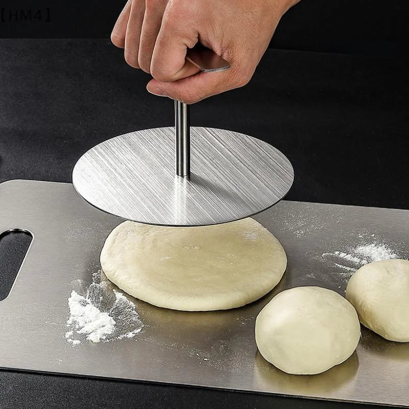 、1HM4 OrganiPress de hamburguesas de acero inoxidable Prensa de carne antiadherente Prensa de carne Herramienta de cocina Prensa de parrilla Prensa de carne de fondo plano Cocina Grilling