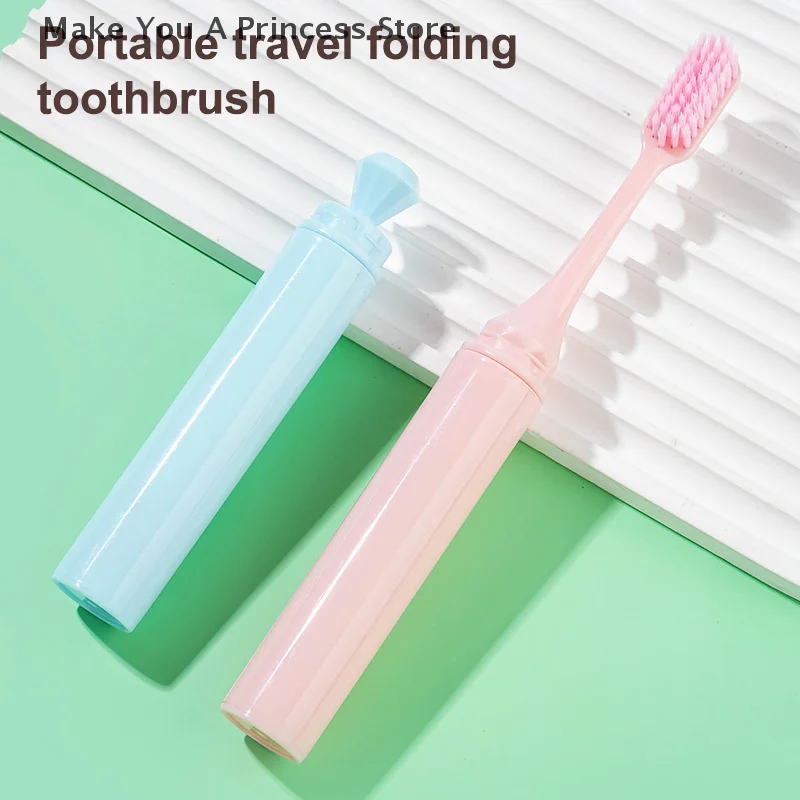3Pcs Travel Toothbrush Foldable Portable Small Dental Brush Adult Soft Toothbrush Candy Colors Cleaning Tooth